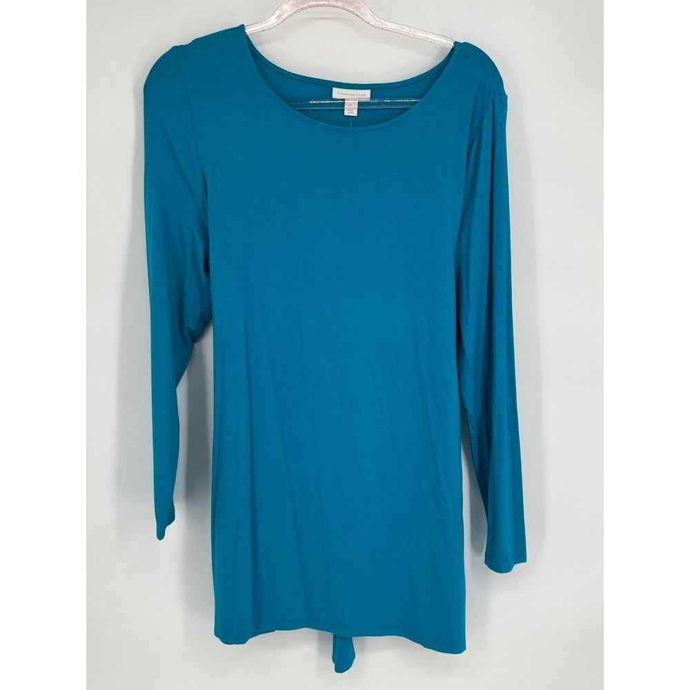 Charter Club Knit Top Longβ Sleeve Tie Bottom Casual Tee Shirt Large
